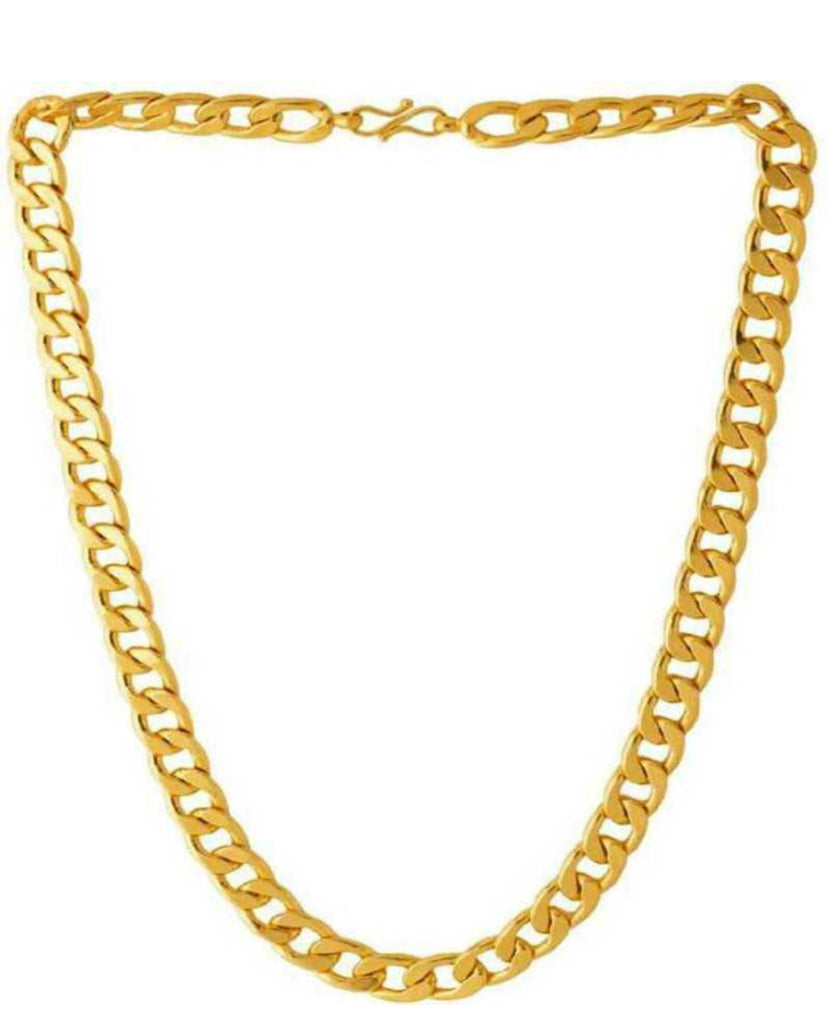 Gold Plated Artificial Cuban Link Chain Necklace for Men & Women