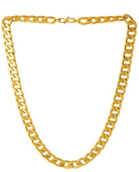 Gold Plated Artificial Cuban Link Chain Necklace for Men & Women